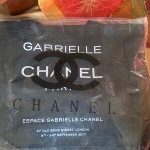 New CHANEL Black Tote with Logo Print